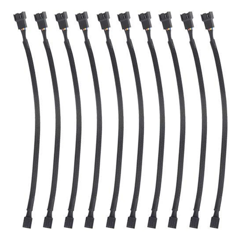 10PCS 4 Pin PWM Fan Extension Power Cable Connector Case Male To Female Extending Cables Compatible With 4 Pin/3 Pin Fan