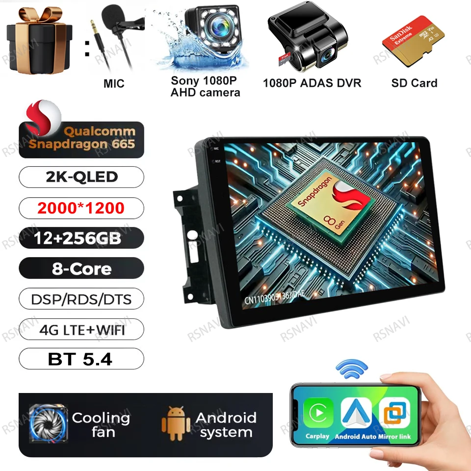 Android 15 Autoradio Voor Jeep Wrangler 3 JK 2007-2018 Head Unit Draadloze Carplay Auto GPS QLED DVD multimedia Navigatie BT