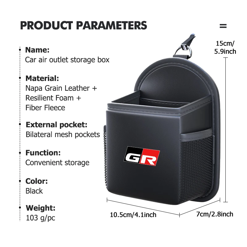 Storage Box Car Sundries Storage Bag Hanging Sundries Key Box For Toyota GR Sport Gazoo Racing Yaris 86 Corolla Hilux Supra view 6