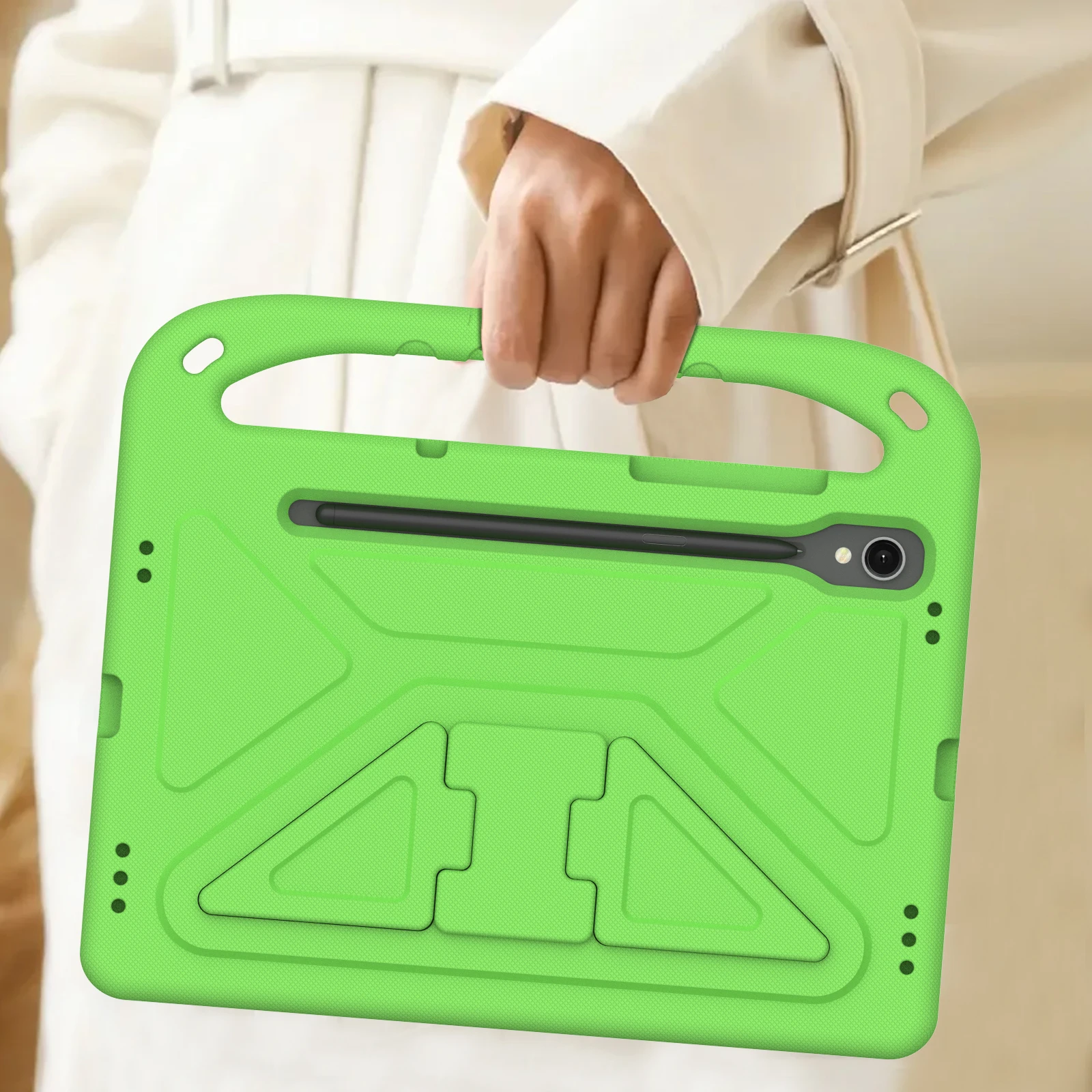 Kids Case For Samsung Galaxy Tab S7 SM-T870 T875 S8 SM-X700 S9 SM-X710 S9FE 11 inch SM-X510 X516 EVA Handle Cover with Pen Slot