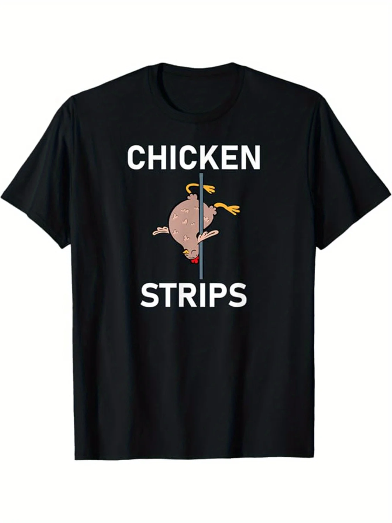 

Chicken Print Men's Cotton T-shirt, Casual Short Sleeve Crew Neck T-shirt, Men's Tee For Outdoor