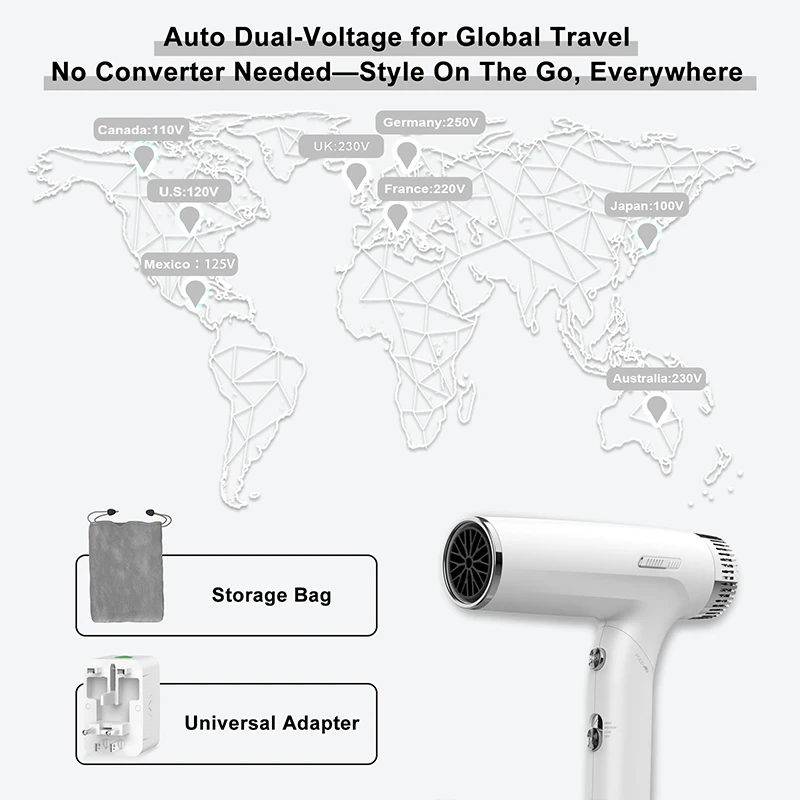 Home Personal Hair Dryer with Multifunctional Temperature Control and Foldable Handle Hair Dryer