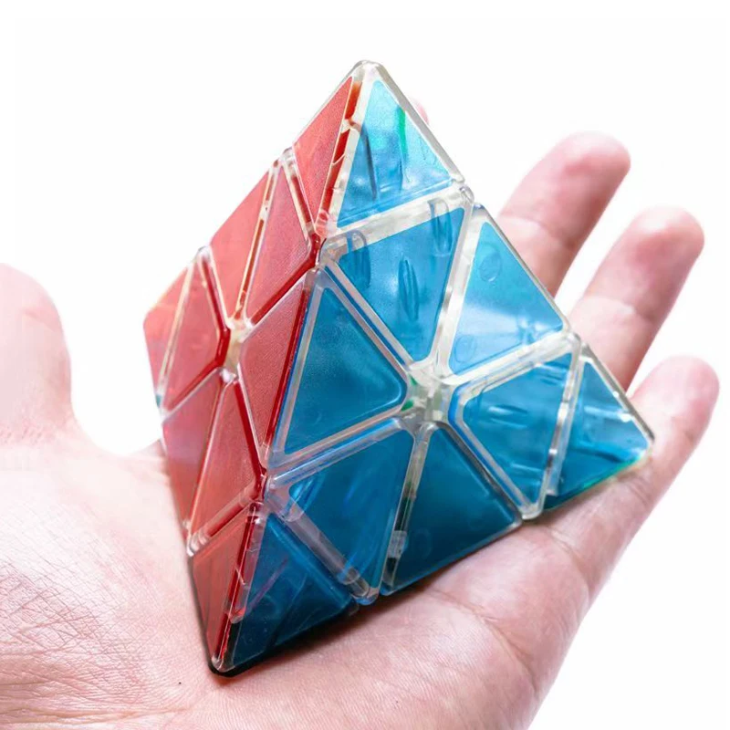 Transparent Pyramid Speed Cube 3x3x3 Triangle Brain Teaser IQ Test Toys Educational Mind Challenge Cubo Mágico кубик антистресс