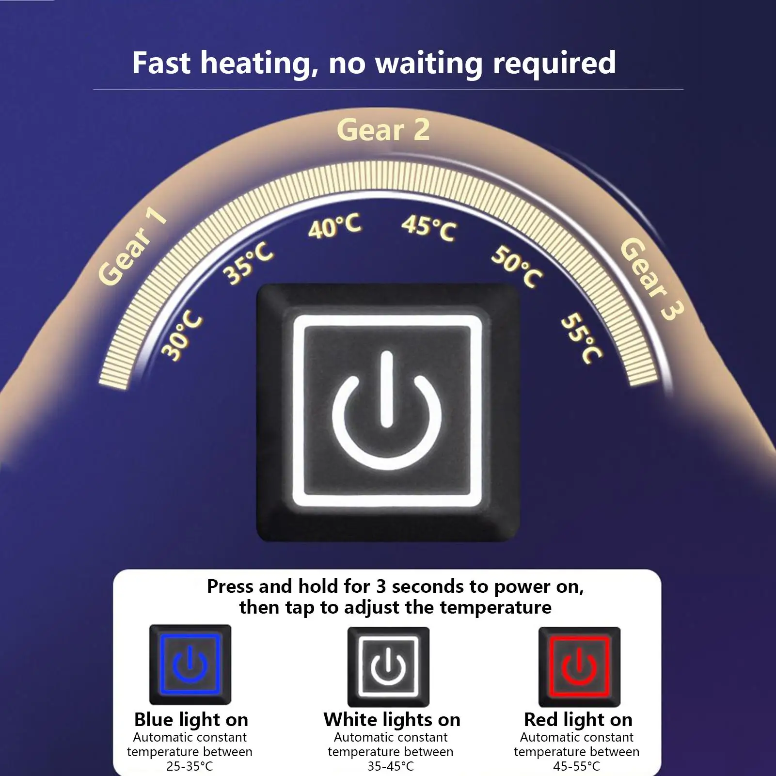غلاف تسخين كهربائي للأكتاف، ضغط ساخن محمول بمستوى 3 حرارة، مثالي للاستخدام المنزلي والمكتب والسفر والمنتجعات الصحية