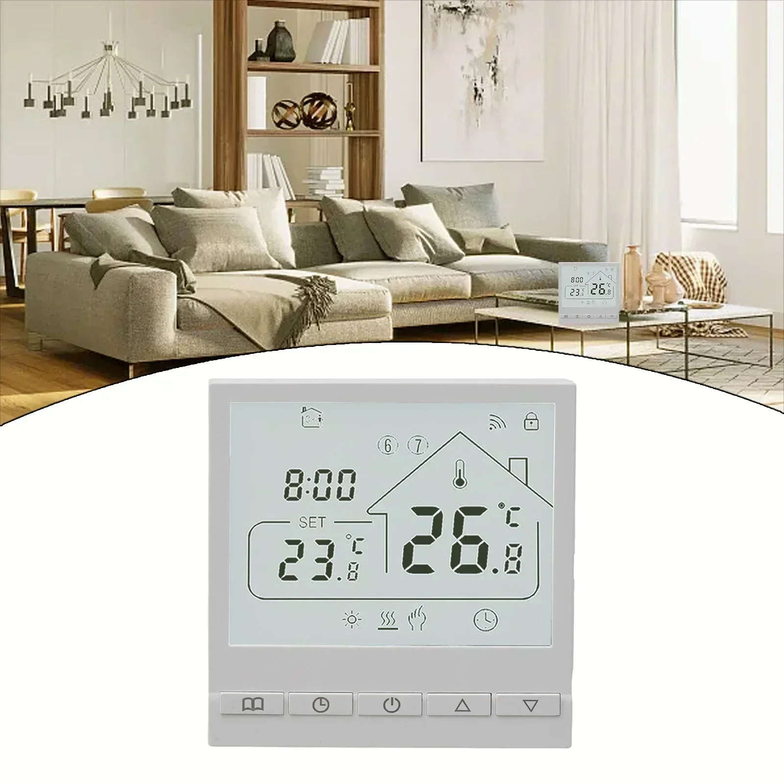 WIFI/NO-WIFI Programmable Floor Thermostat Control Warm Underfloor Home Heating Temperature Regulator White 1pc