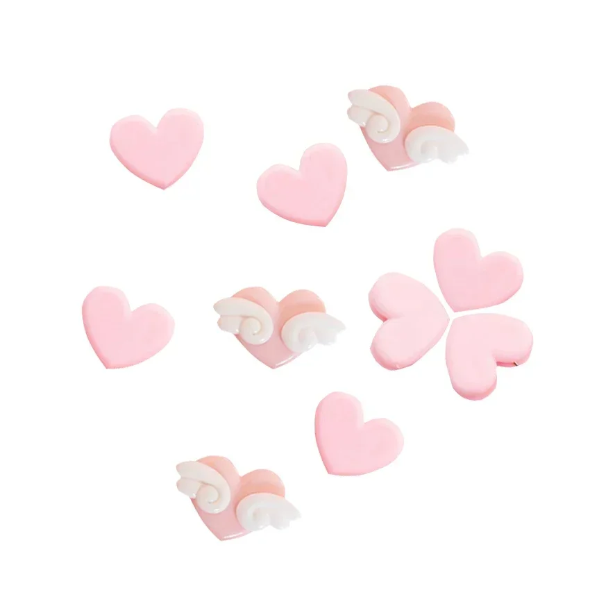 5pcs/lot Pink lovely heart photo clip Heart wing clip convenience clip Paper Clips for book School Party Supplies Gift for Girls