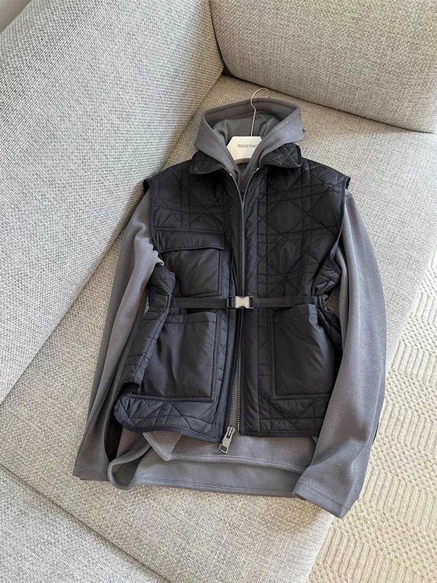 

Рекомендация уровня Чао, тонкий хлопковый жилет с поясом DIO * Женский жилет с поясом и поясом с рисунком Personali