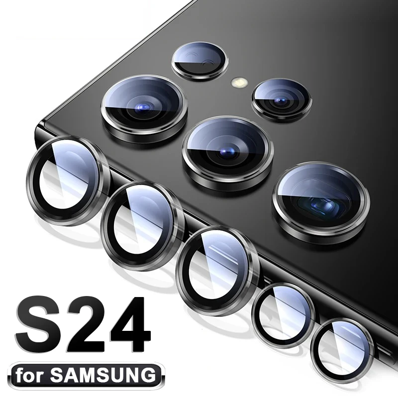 Camera Lens Protector for Samsung Galaxy S24/S24 Plus/S24 Ultra HD Clear 9H Tempered Glass Metal Individual Ring Cover Films