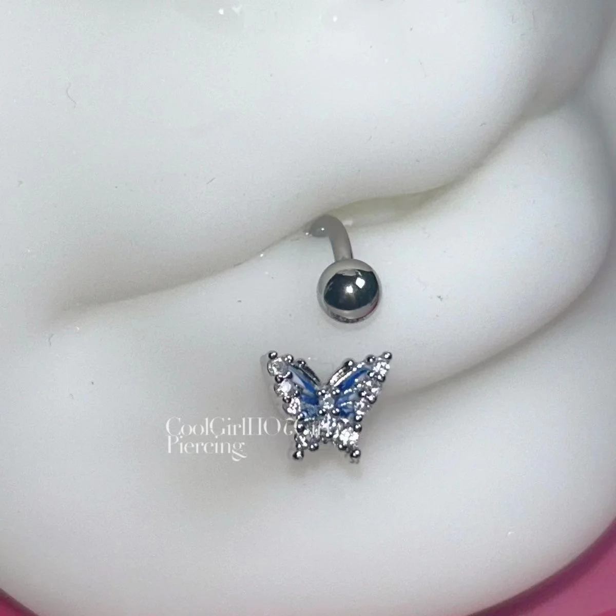 Blue Butterfly Lip Ring C Ring Horseshoe Ring Mud Ball Lip Labret Piercing Jewelry Stainless Steel Earrings Septum Piercing