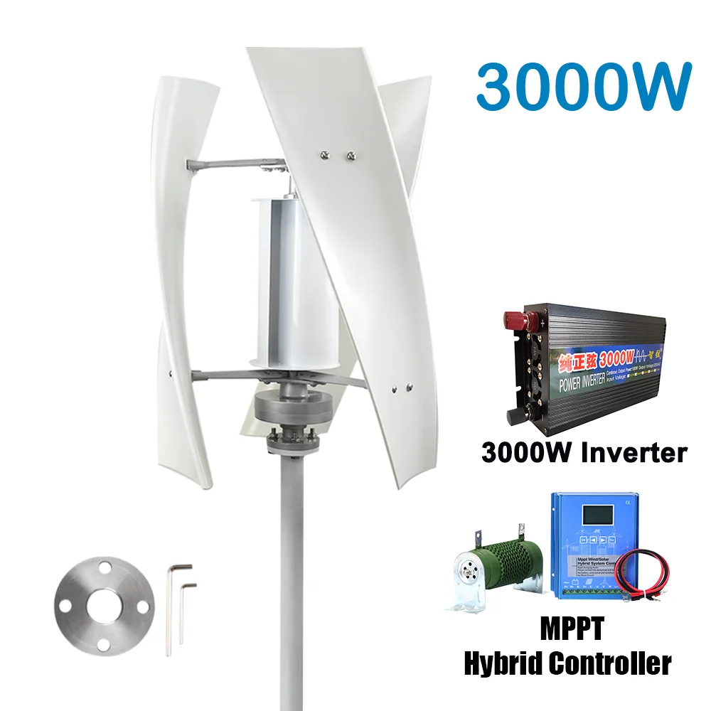 3000W Hoog Rendement Windturbine Off Grid Systeem 12V 24V 48V Uitgangsspanning 220V 230V 240V Huishoudapparaat Voeding Systeem