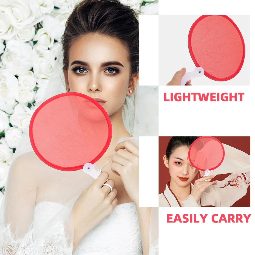 Foldable Round Handheld Fan Small Folding Portable for Weddings Festivals Decorative Elegant Collapsible Hand Fan for Women