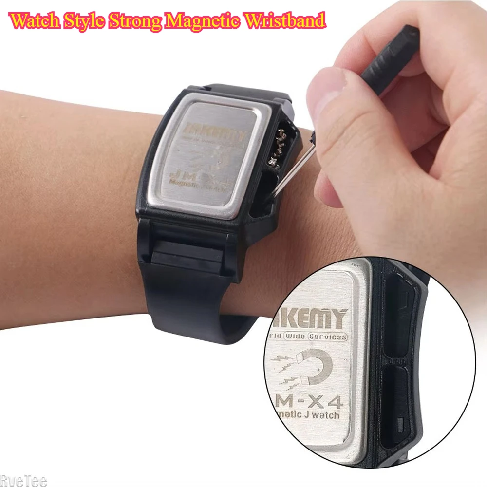 Magnetic Wristband with Watch Design Strong Magnet for Holding Screws Nuts DIY Handyman Electrician Carpenter Tool