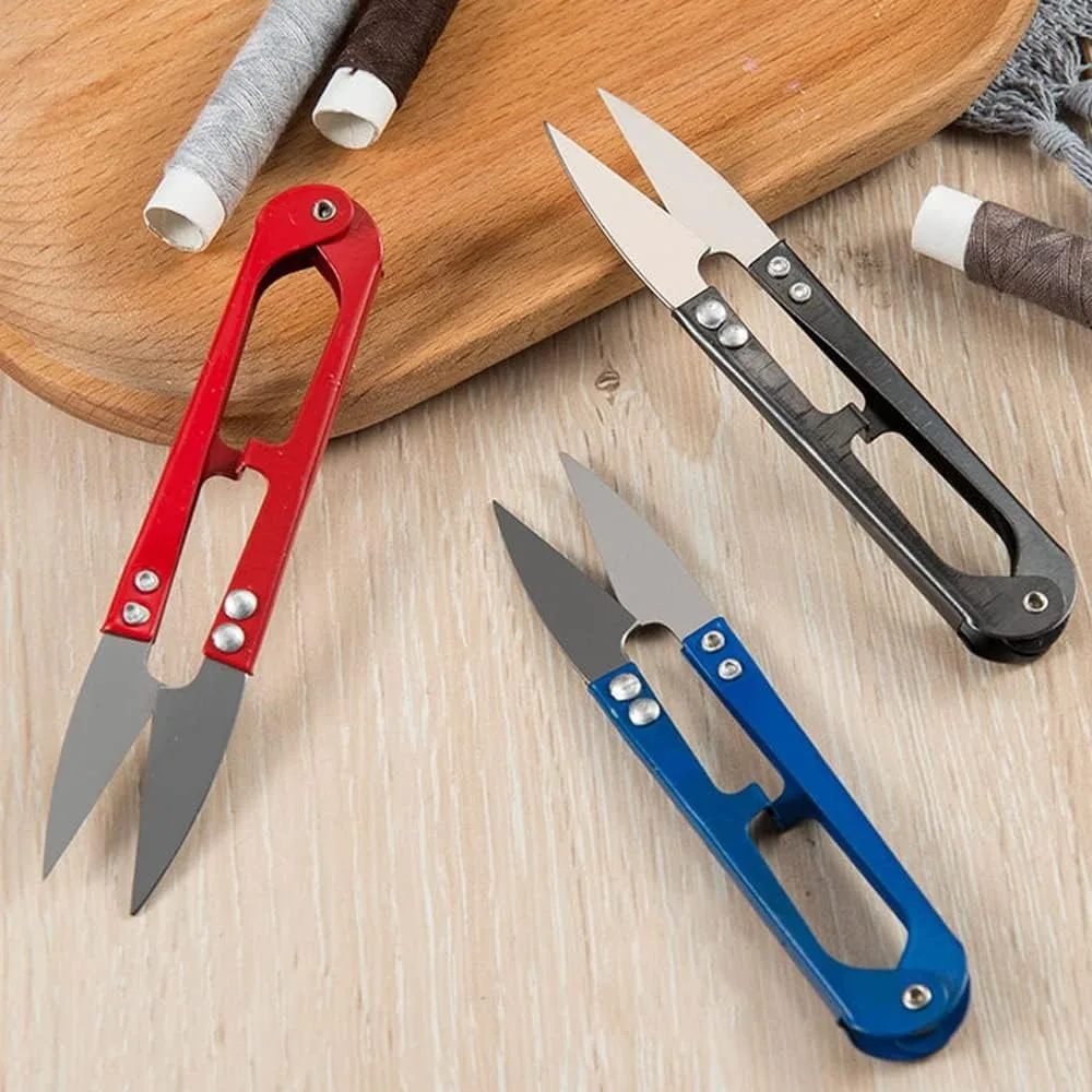 4 Stück Fadenschneider, Nähscheren, Trimmzangen, U-förmiger Garnschneider für Stickerei, Kreuzstich, Nähen, Basteln (Farbe zufällig) – Detail 8
