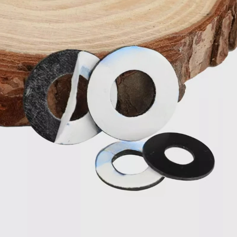 Hard Plastic PVC Black Washer Single-sided Adhesive Round Flat Pad Insulating Ring Spacer Flat Washer M2 M3 M4 M5 M6 M8 M10 M12