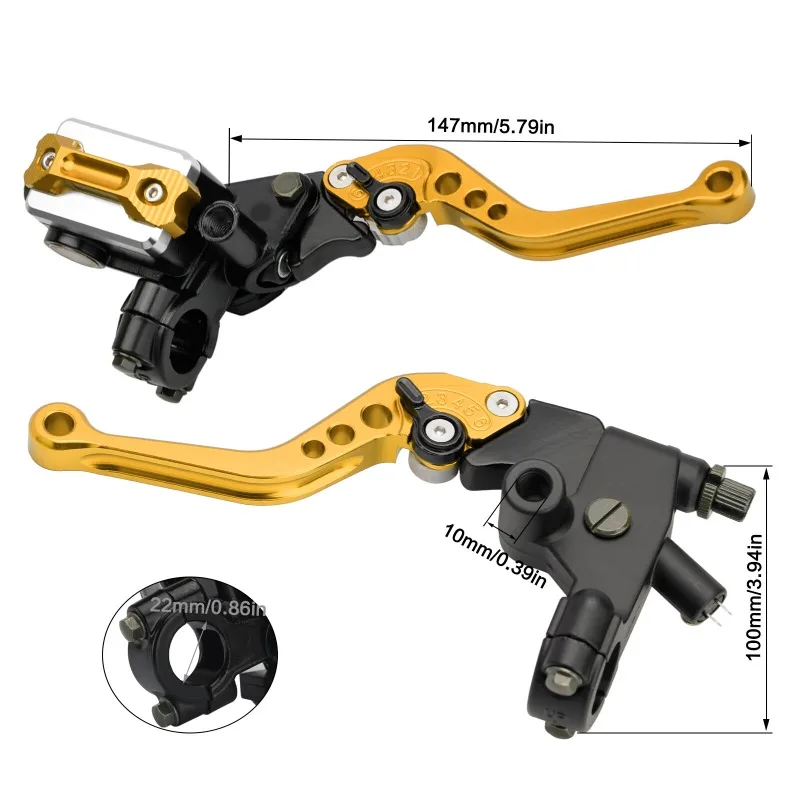 Motorcycle Brake Lever Pump CNC Hydraulic Disc Brake Pump Clutch Assembly 22MM Hand Brake Electric Motorcycle Universal Modif...