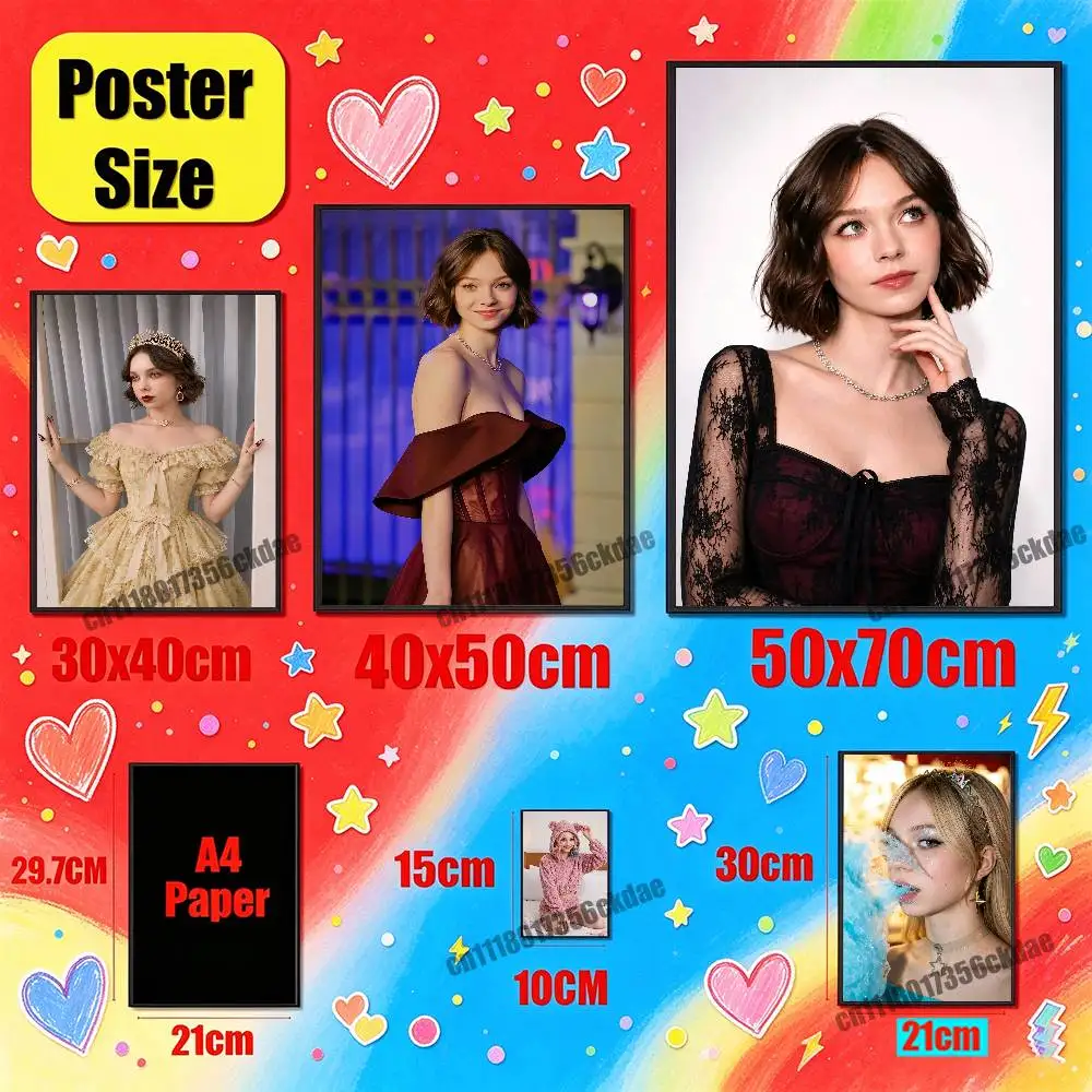 For Emma Myers Poster Cover Wall Sticker Bedroom Custom Self-adhesive Decoration Fans Playbill
