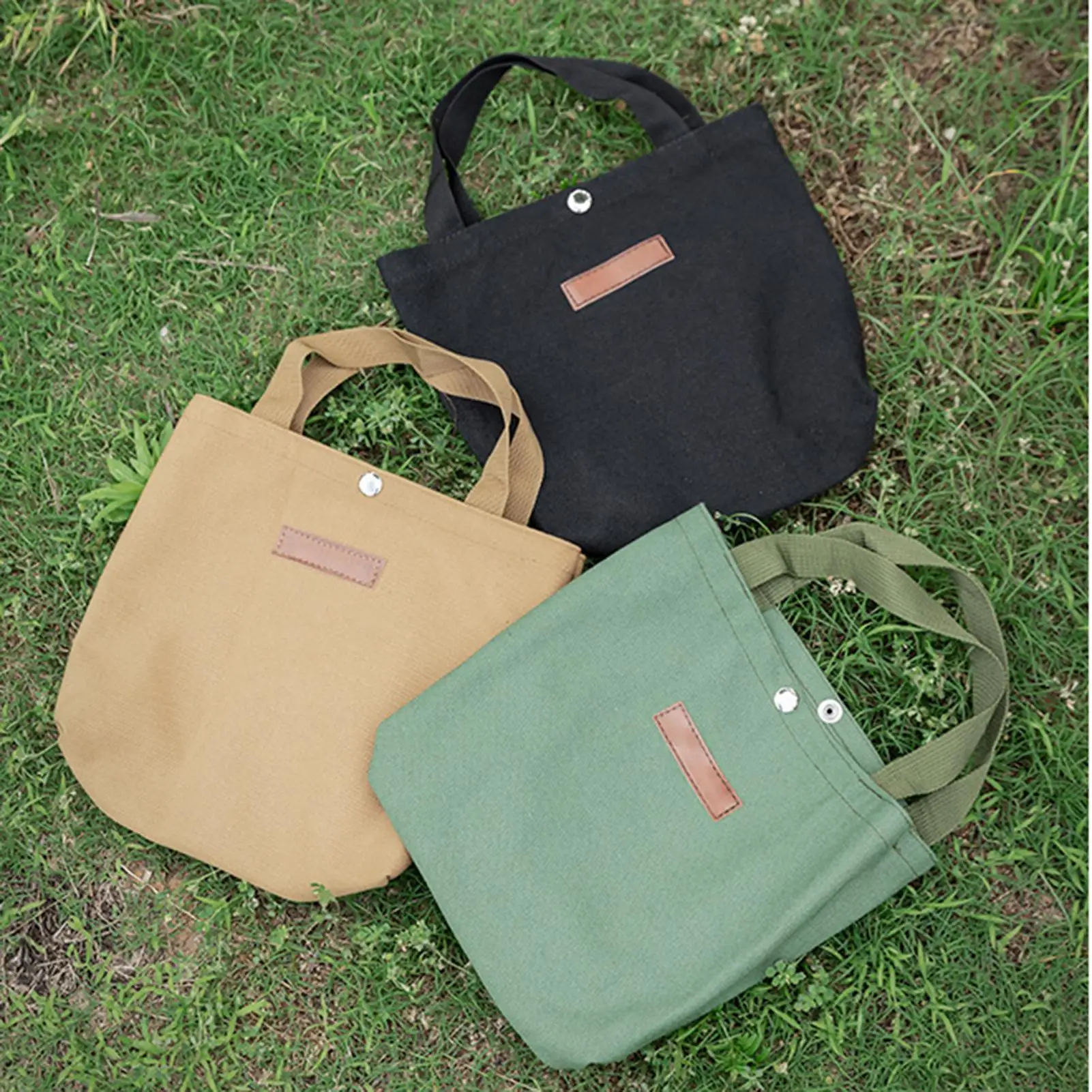 Canvas-Taschen, kleine Einkaufstasche für Damen, Mädchen, Mini-Handtaschen, Lunch-Taschen, Einkaufstaschen aus Stoff, Handtaschen