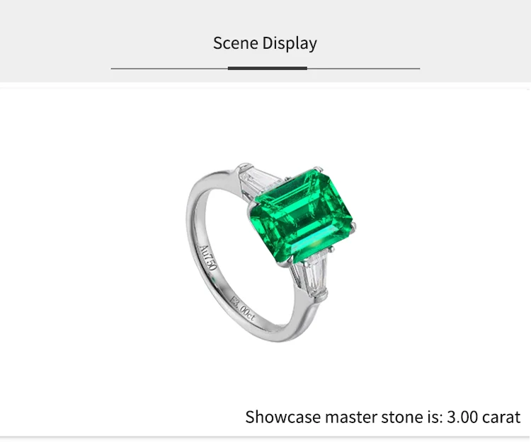 JEWELLWANG Luxuriöser, maßgeschneiderter 1-5 Karat Laborgewachsener Smaragd-Ehering, Geschenk für Frauen, 18 Karat massives Gold, Verlobungsring, edler Schmuck – Detail 12