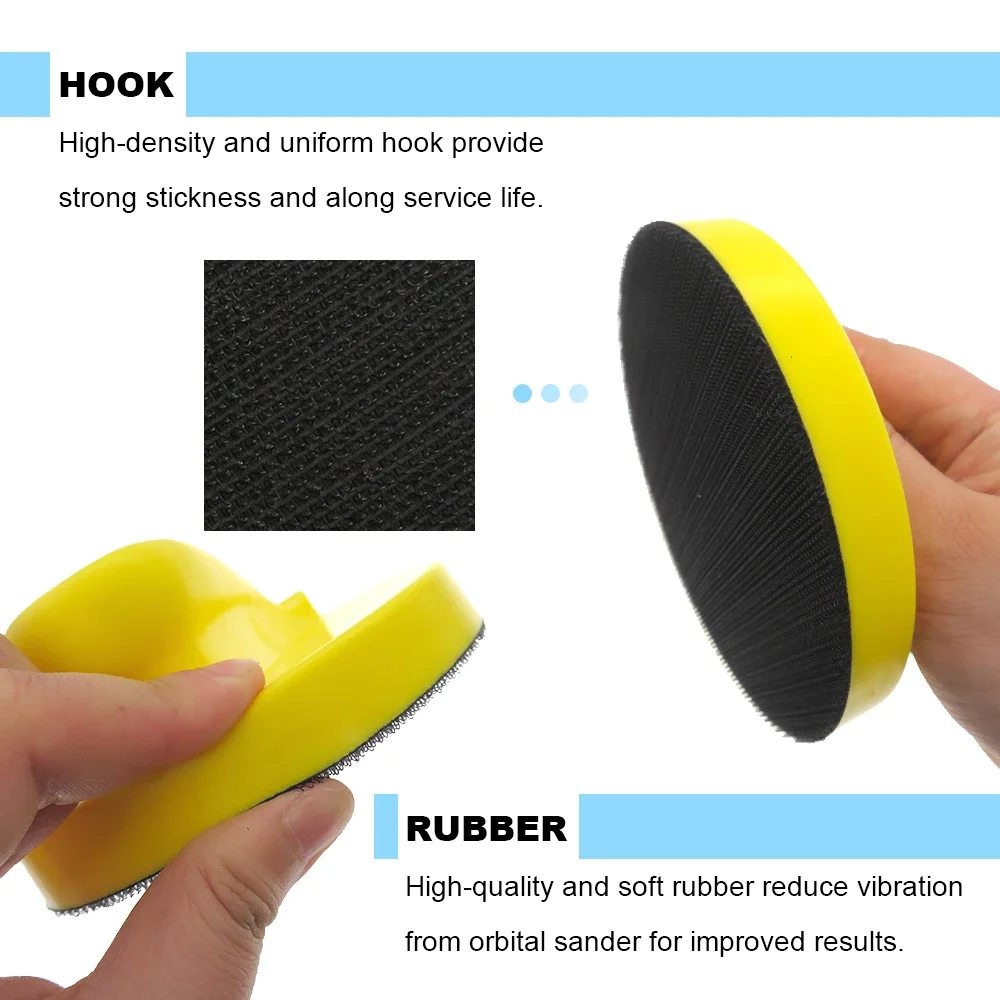 Almofada de polimento manual de 5/6 polegadas, bloco de lixar de espuma pu, suporte de disco para móveis de lã