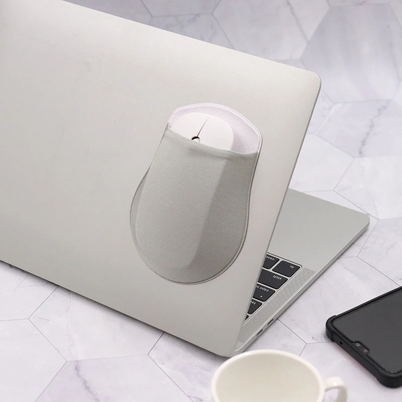 Notebook Mouse Storage Bag Laptop Pad Elastic Back Adhesive Wireless Mouse Holder Sticker Pouch Sleeve Storage Organizer Holder