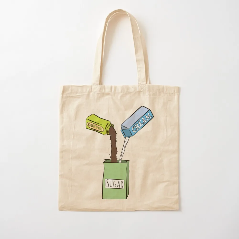 I like my sugar with cofee and cream Tote Bag shoping bag tote bags cloth bags eco bag folding Fabric