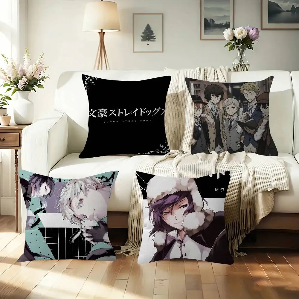 Anime B-Bungo Stray Dogs  Cushion Cover Car Throw Pillow Case For Sofa Car Christmas Gift