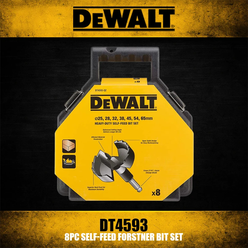DEWALT DT4593 8PC Self-Feed Forstner Bit Set Tool Accessories For Woodworkers and Tool Enthusiasts