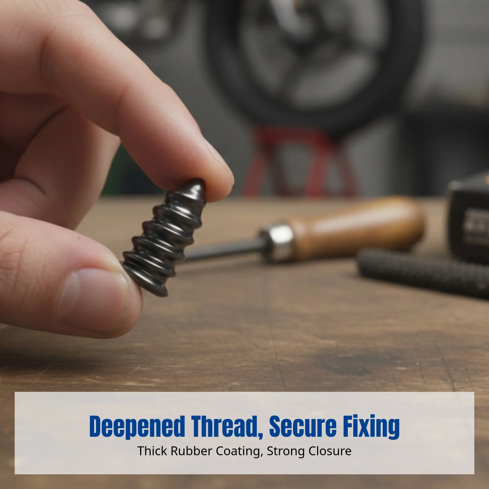 Mushroom Plug, Quick Patch Rubber Nail, Vacuum Tire Repair Kit, Upgraded Galvanized Thread, Universal for Motorcycle and Car
