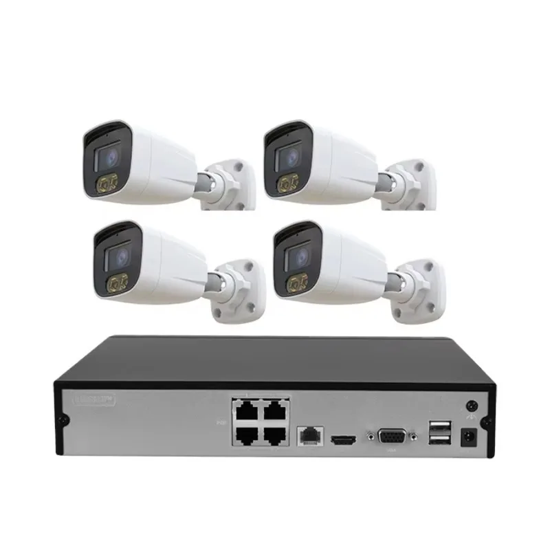 4CH 5MP PoE CCTV Camera System Outdoor Audio IP Security Cameras with NVR Recorder Kit