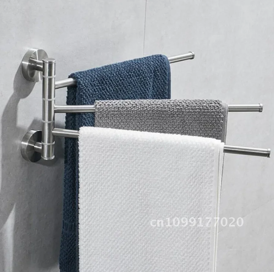 Toalha estilo vintage banheiro girar barra de toalha rack titular montado camadas banho quatro parede cobre
