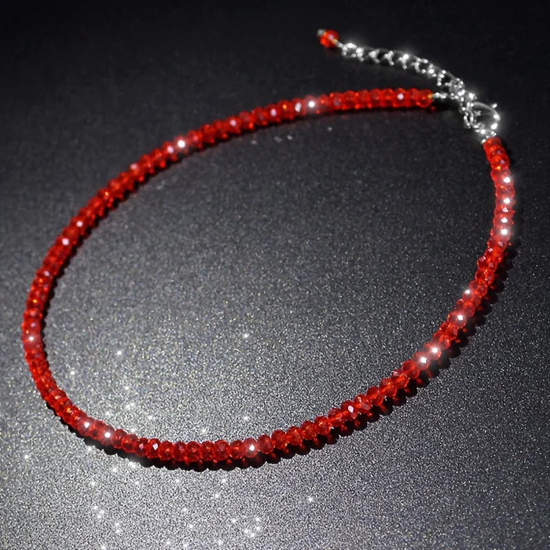 Sparkling Classic Noble Multi-color Artificial Crystal Necklace Neck Jewelry For Birthday Valentine\'s Day Lovers Gifts