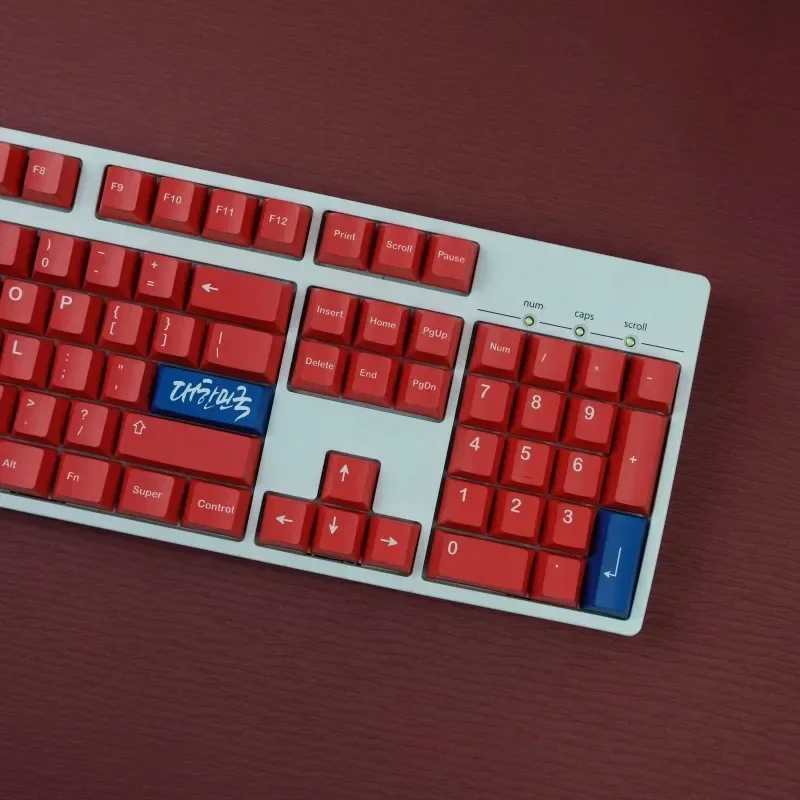 GMK Red Devils Keycaps Custom PBT Cherry Profile Keycap Cute Red Devils Anime Point Key Cap for Gaming Mechanical Keyboard Gifts