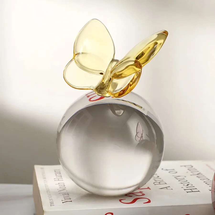 Glass Ornament Crystal Statue Geometric Sphericity Butterfly Crystal Ball Planet Splice Ball Figurines Home Decor Best Gift