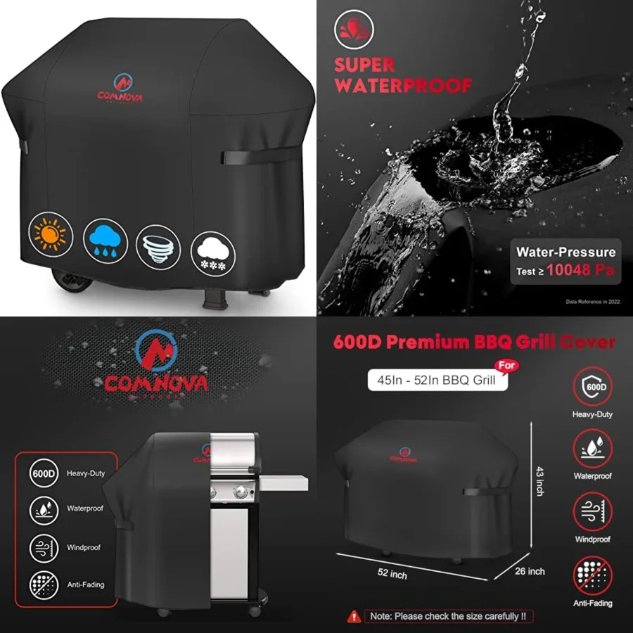 

Comnova Grill Cover - BBQ Grill Covers for Weber Spirit 0 Series Gas Grill Heavy Duty Waterproof, 7106 Weber Barbecue Cover for