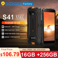 [World Premiere] DOOGEE S41 Max 16GB 256GB Rugged Smartphone 6300mAh 13MP AI Triple Camera Android 13 NFC 4G Cellphone