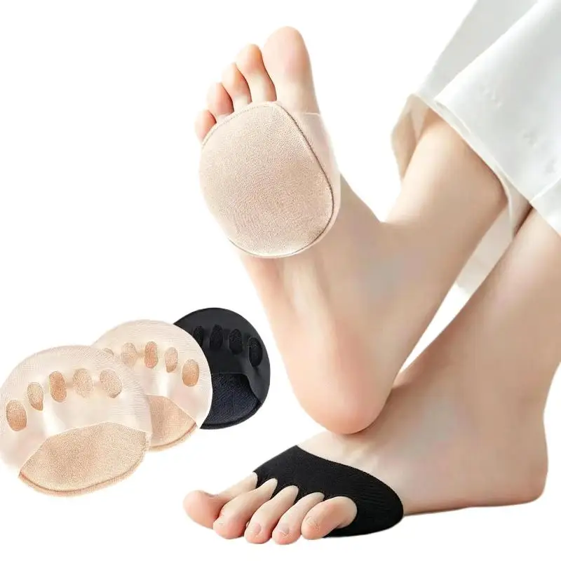 Weiche Nylon-Vorderfuß-Halbsocken, rutschfester Boden, atmungsaktiv, für High Heels, alltägliche Freizeitkleidung. – Detail 6