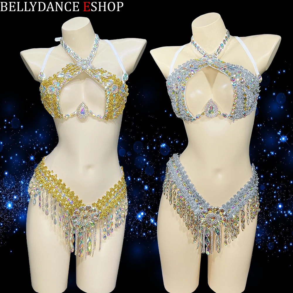 New Sexy Costume Women Wire Top Bra THONG Samba Carnival Nightclub Party Pole Dancing Costumes Festival Rave Wear Club Outfit