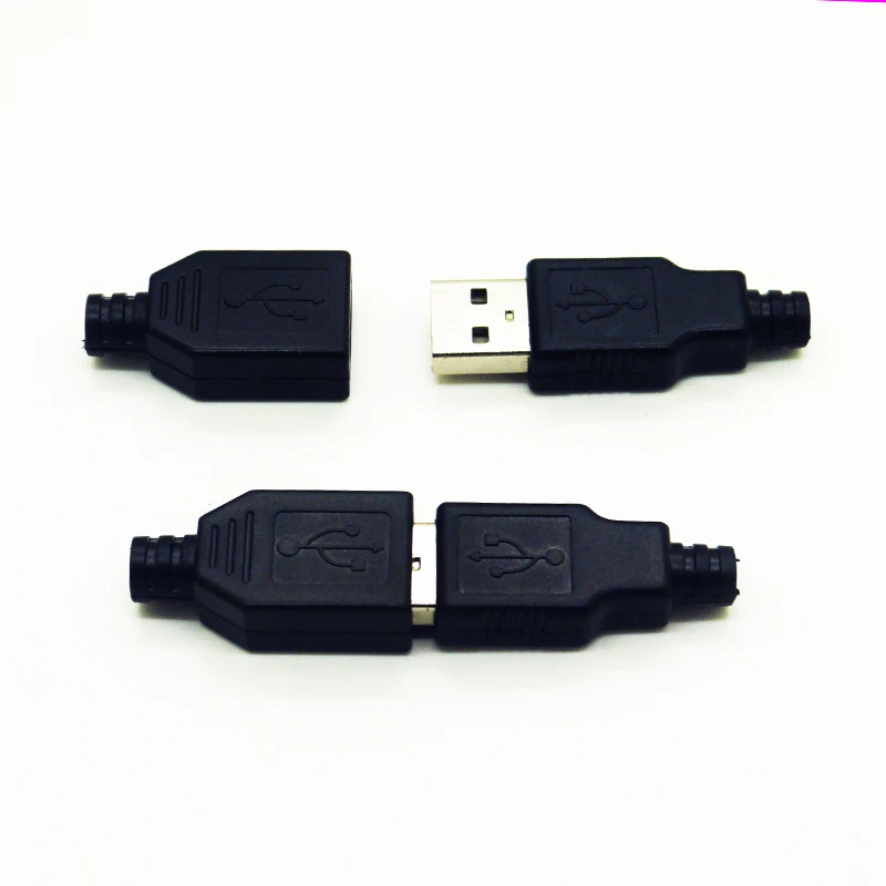 5 pz fai da te USB A tipo maschio femmina connettori Dia.3.2mm adattatore di montaggio USB Jack 2.0 presa di saldatura con guscio in plastica