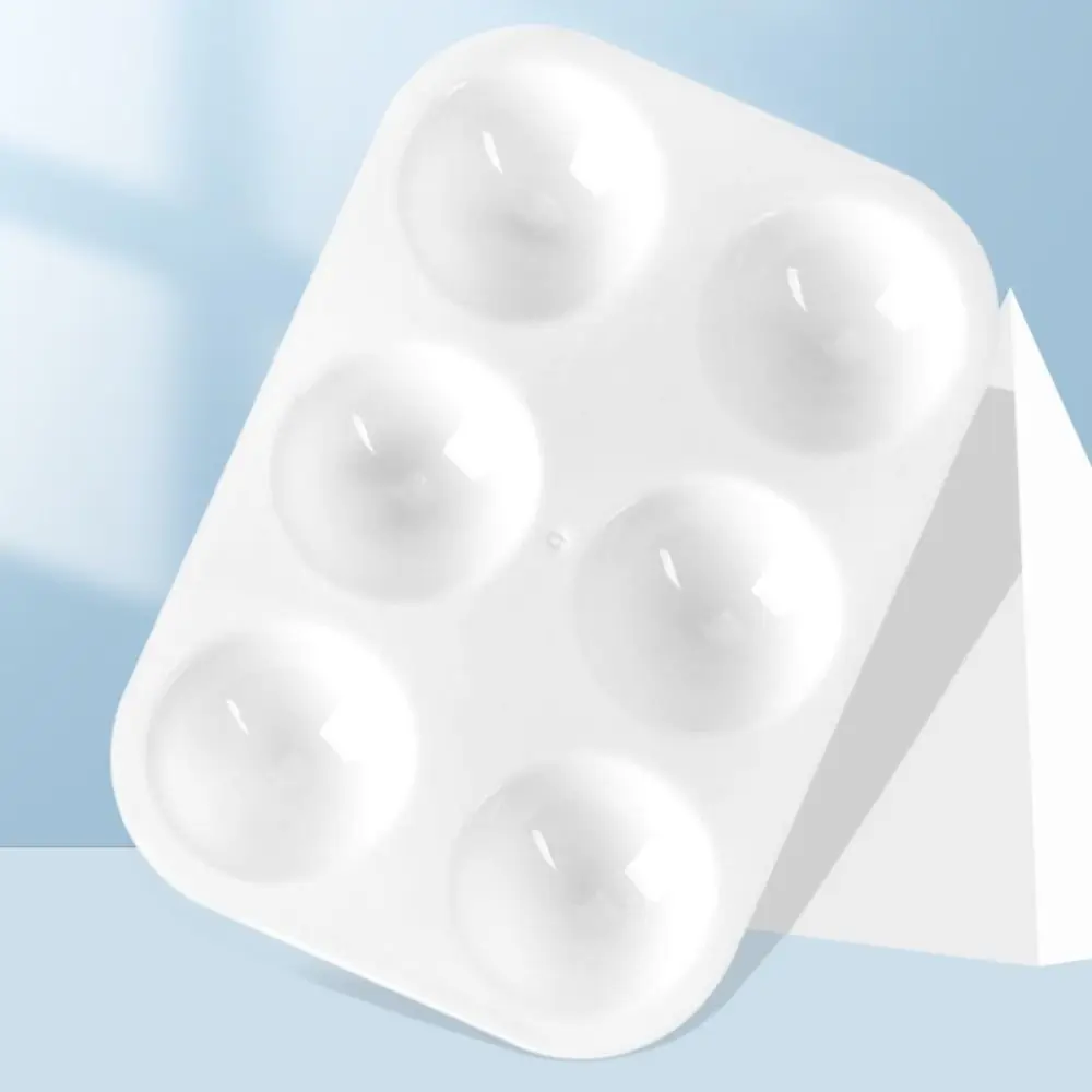10PCS DIY Craft white Painting Tray Plastic 6 Round Wells Watercolor Palette Rectangular Art Paint Tray Palette Painters