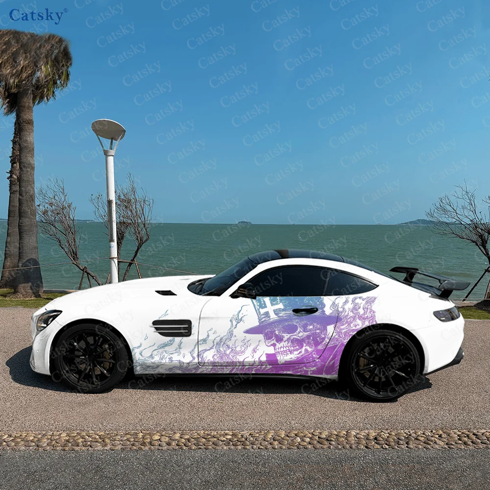 

Colorful Skeleton Gradient Car Vinyl Wraps Decal Self-adhesive PVC Sticker Suitable for Trucks SUV Decor Auto Accessories Gift