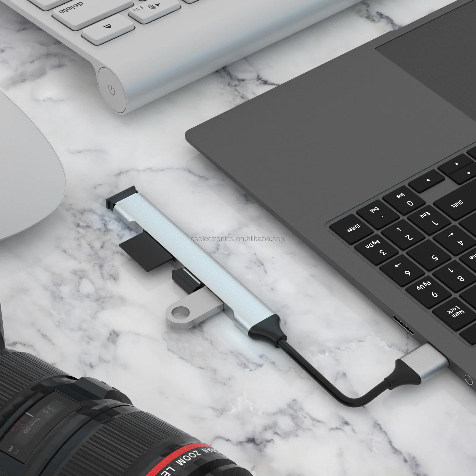 10PCS USB-A To 3*USB-A + SD + TF 5-in-1 Multi-Function Docking Hub Adapter For Expanding Peripheral Connections Of Digital Devic
