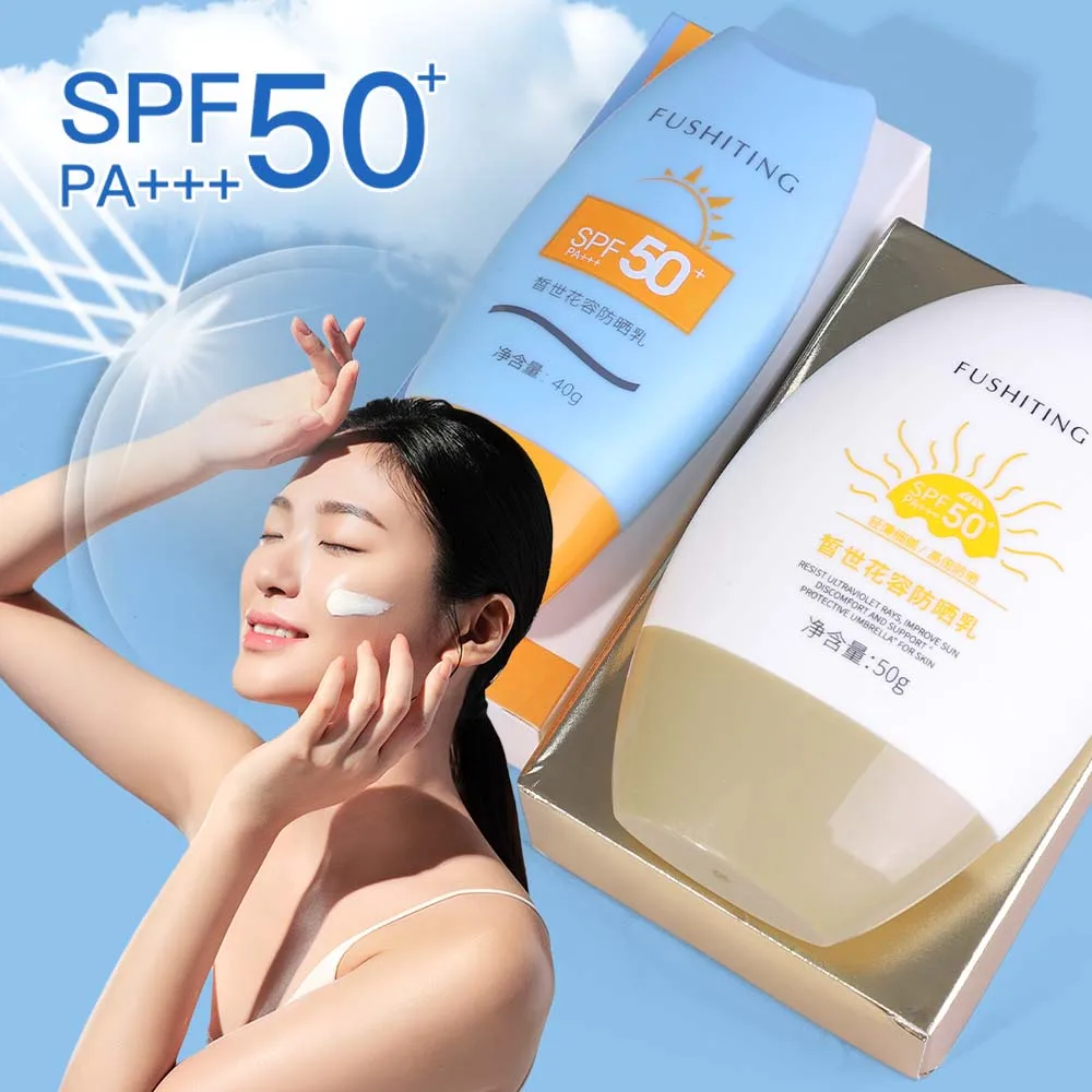 Sunscreen Cream PF 50+ UV Protective Anti Oxidant Sun Block Isolation Cream Lightweight Facial Primer for All Skin Cosmetics