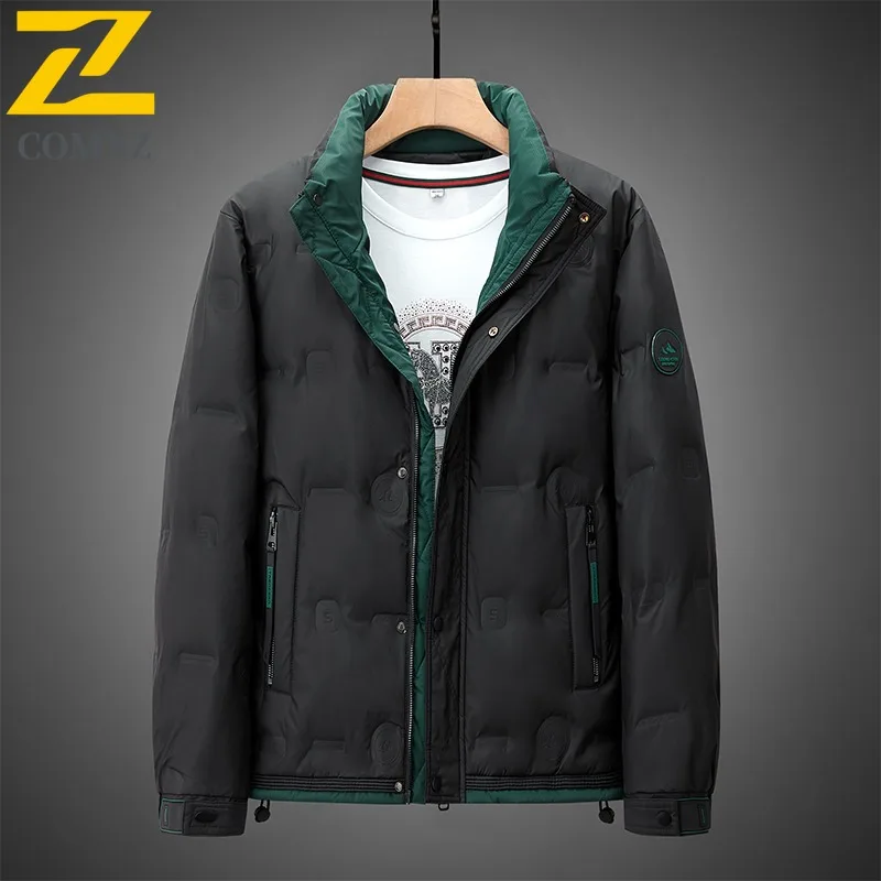 

COMXZ Down Jacket Men Stand Collar Down Jacket Short 2025 Trend Workwear Winter White Duck Down Thickened Thermal Quilted Jacket