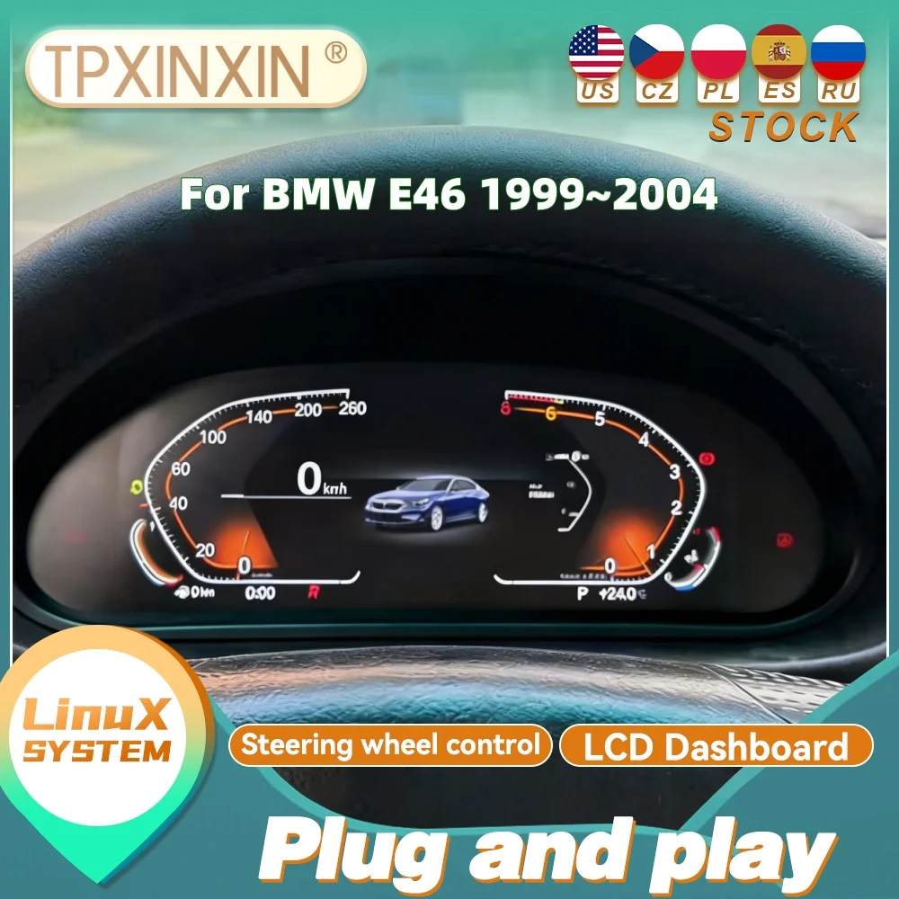 Carplay LCD Instrument Panel Cluster Cockpit For BMW 3 Series E46 1999~2004 Car Dashboard Instrument Display Speedometer