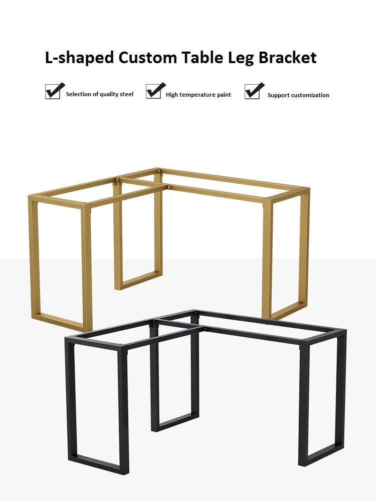 Cadre de Table personnalisé en forme de L, en fer forgé, pour ordinateur, bureau, maison, pied de Bar, en métal