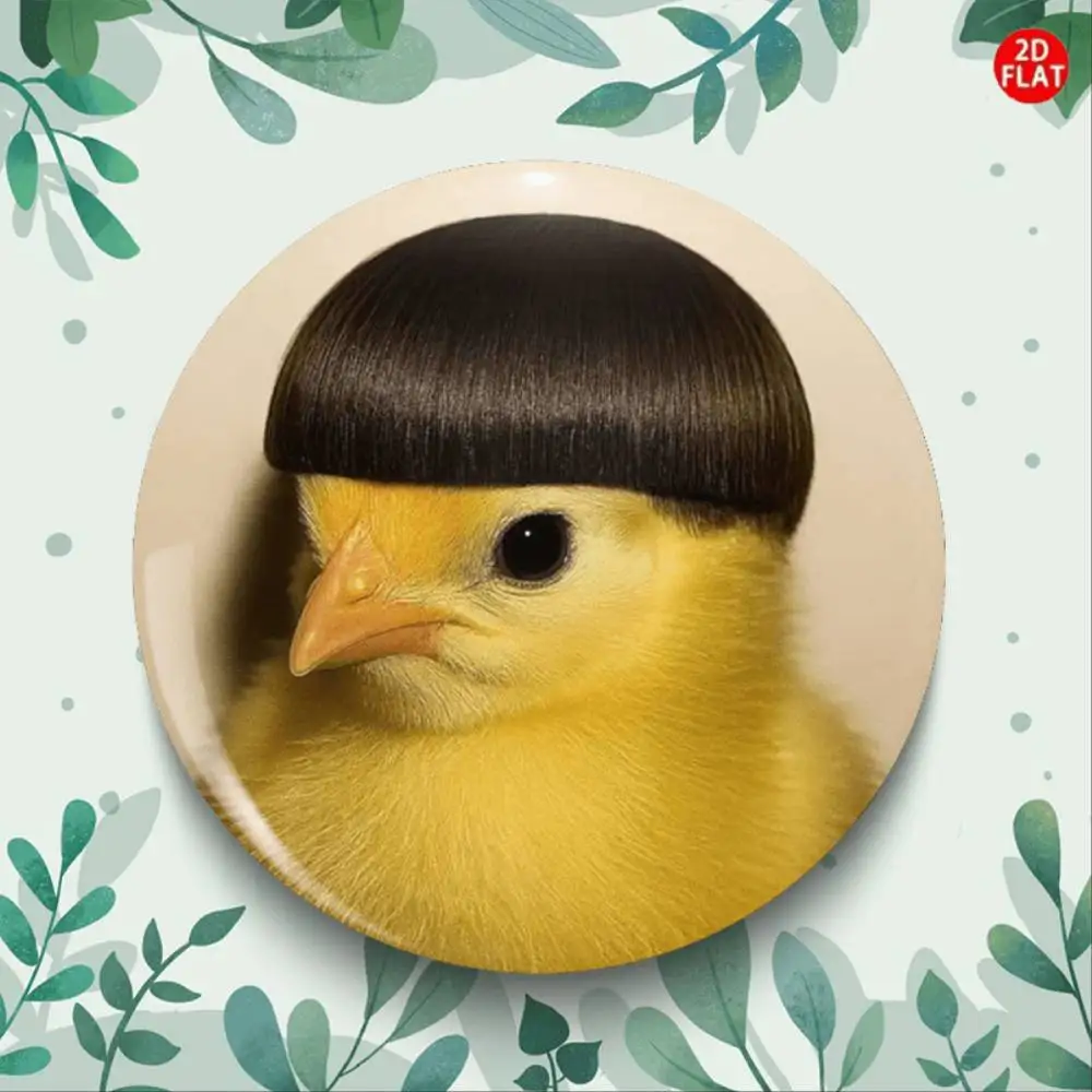 2D Flat Bizarre Chick Brooch Pin Badge Cute Non-Plated Collectible for Jeans Clothes Backpack Hat Gift for New Year S