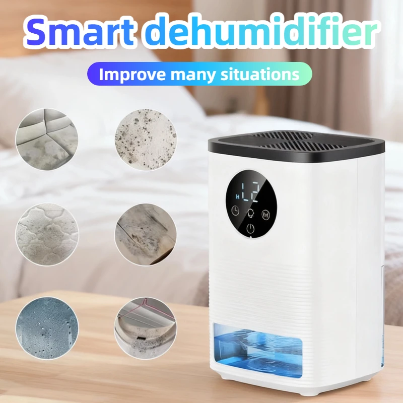 Le petit déshumidificateur domestique intelligent peut déshumidifier des intervalles réguliers et arrêter automatiquement l'eau atteint 1L.