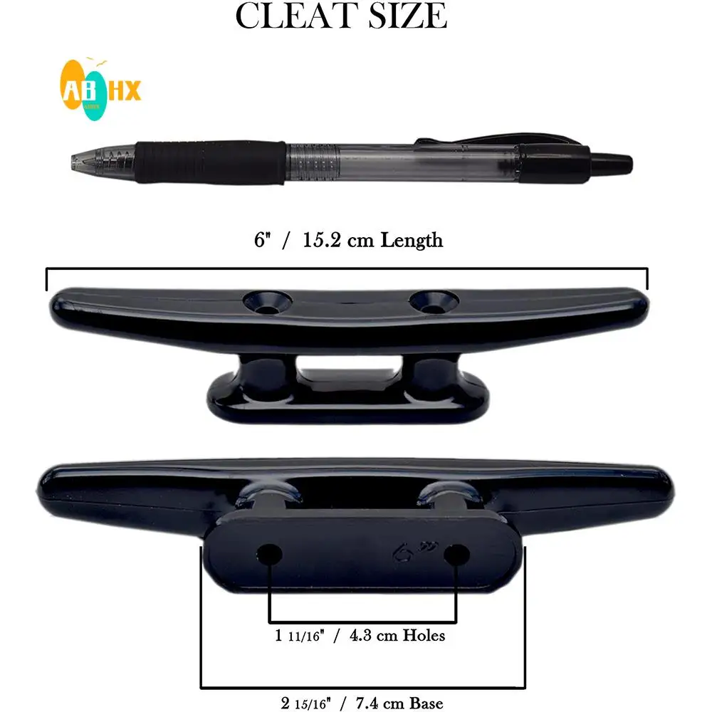 

ABHX-черный нейлоновый зажим для лодки, 6 дюймов — веревочный зажим, зажим для причала для каяка, лодки — идеально подходит для морской пехоты, палубы, морского декора
