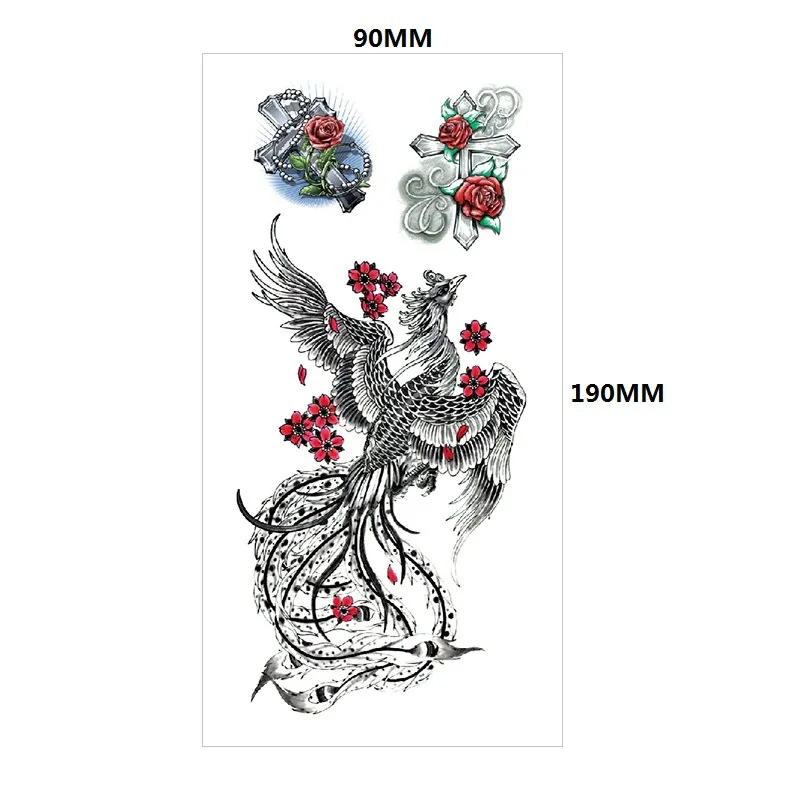 Realistische Große Blume Tattoos für Frauen Mädchen Sexy Floral Blossom Zweig Temporäre Tattoo Lange Anhaltende Gefälschte Tattoo für Neck Hand