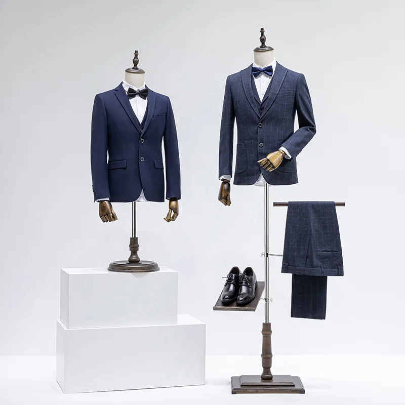 Clothing store full body model props men's table window suit display rack half body dummy model wholesale